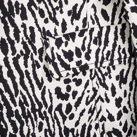 Talbots Blazer Womens Size 10 Medium Cotton Jacket Animal Print Black White - Picture 5 of 7